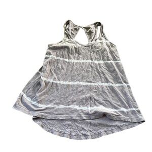 Left of Center Womens Grey White Striped Tank Top Size Small USA Made